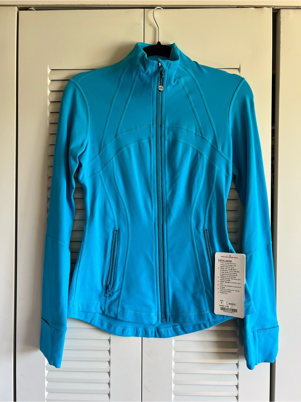 Lululemon Women’s Define Full-Zip Jacket - Teal Blue - Size 4 - NWT - Picture 3 of 6